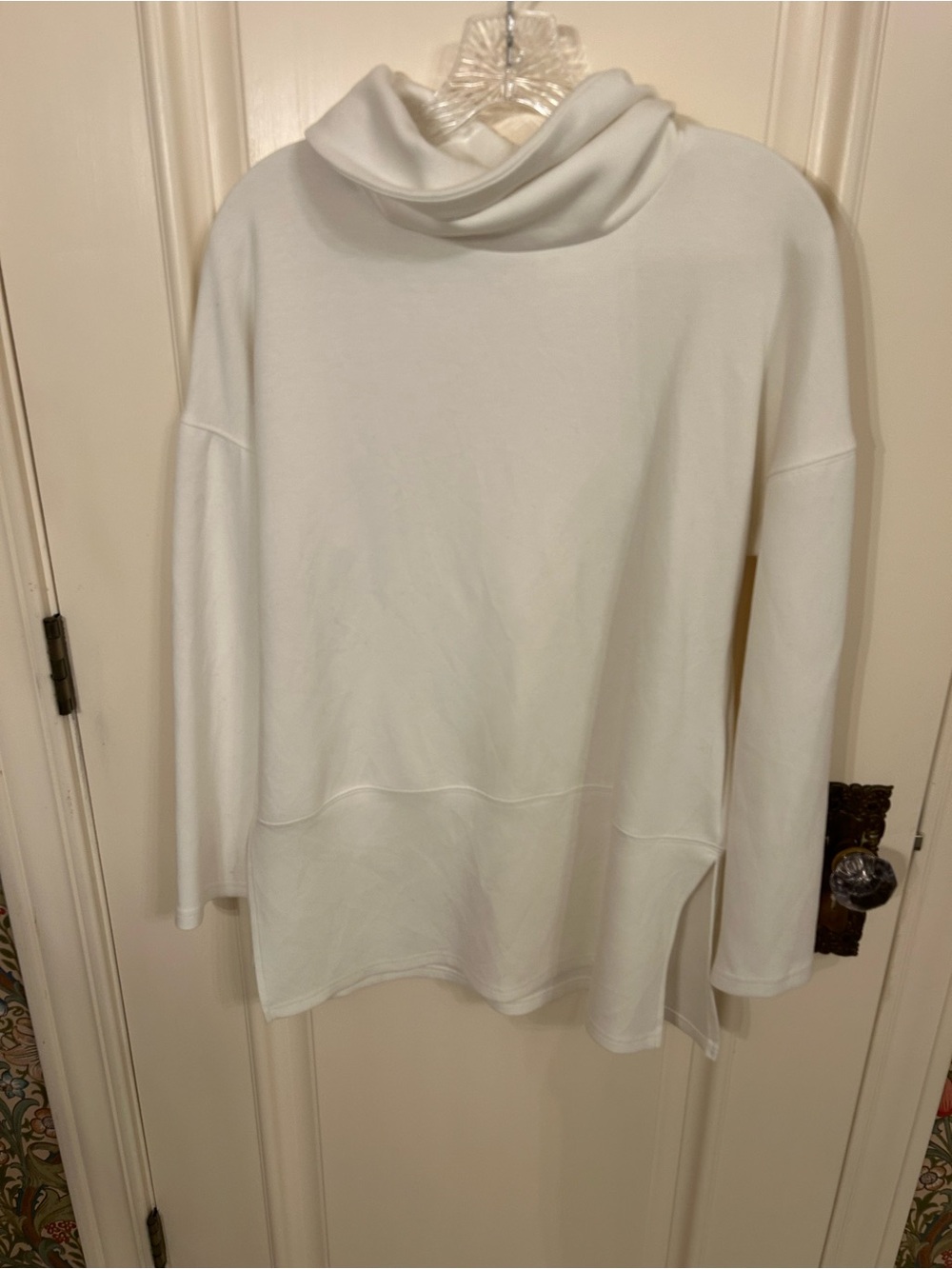 Amazon Cream Funnel Neck Tunic Sweater
